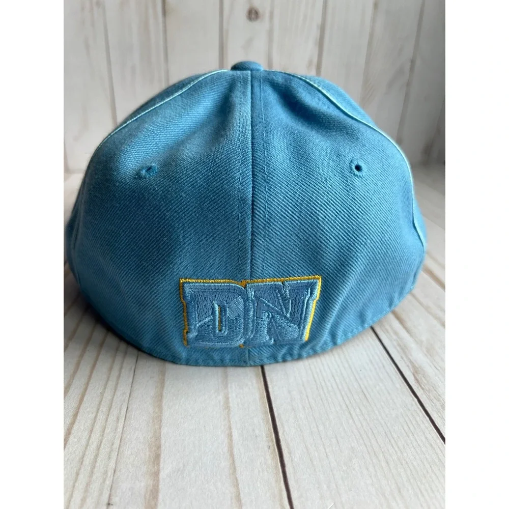 Vintage Reebok Denver Nuggets Fitted Hat Powder Blue Tonal NBA Y2K 90s Cap 7 5/8